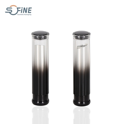 2.8g ABS black half transparent lipstick tube custom round lip balm container case