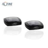 15G empty blush with mirror cosmetic transparent skylight black square pressed compact powder case