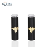 3.5g ABS luxury empty black lipstick tube cosmetic cylinder round high quality lipstick container