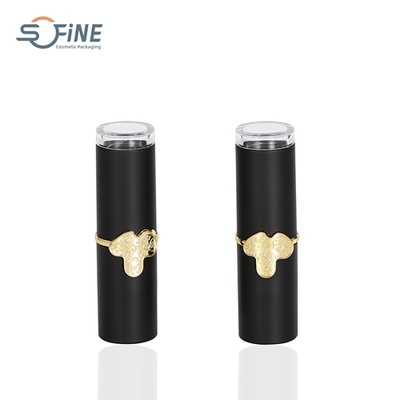 3.5g ABS luxury empty black lipstick tube cosmetic cylinder round high quality lipstick container