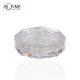 3 colors empty octagon shape AS material blush container clear transparent loose compact powder case