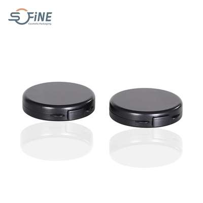 Custom black round makeup cosmetic compact packaging empty compact powder case