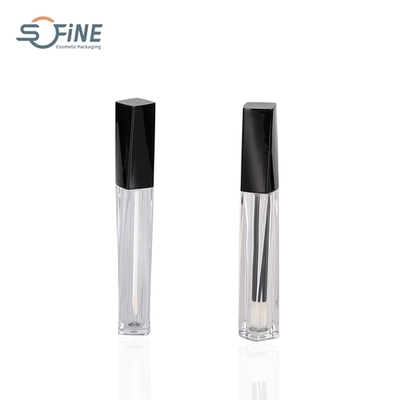 4.5ml empty unique luxury square black transparent tube lip gloss container