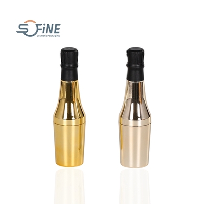Wine bottle shape empty luxury gold silver lipstick container tube custom design 2.8g ABS