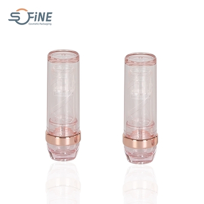 3.5g ABS clear thick wall lipstick container lipstick tubes packaging with rose gold ring