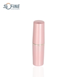3.5g ABS custom matte pink lipstick tube container with silver ring private logo packaging