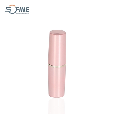 3.5g ABS custom matte pink lipstick tube container with silver ring private logo packaging