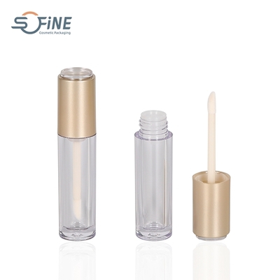 4ml matte gold lid transparency lip gloss container empty lip gloss packaging tube with brush