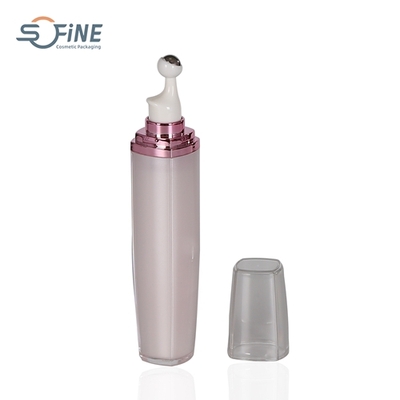 20G Square plastic eye care packaging cosmetic Oil Roll on Bottles with Stainless Steel Balls