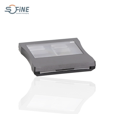 2 colors eye shadow palette plastic compact case with transparent window makeup palette packaging