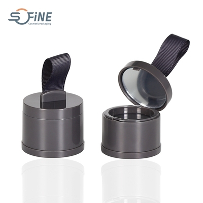 Custom label round plastic hairline shadow powder case with puff and mirror, cosmetic packaging
