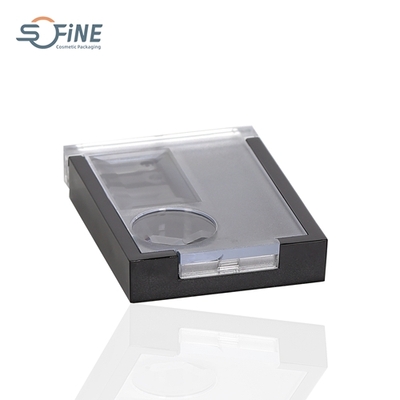2 in 1 eye shadow case black empty square eye shadow container palette with transparency lid