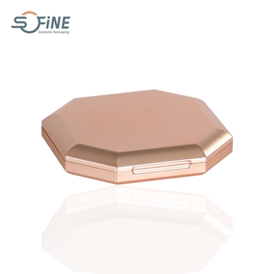 8g hexagon surface handling rose gold empty blush container palette compact powder case packaging