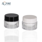Luxury Empty Cosmetic Cream Container 15g Round Double Wall with Screw Lid Plastic eye Cream Jar