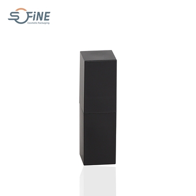 Wholesale matte black square 2.8g ABS plastic cosmetic container empty lipstick tube